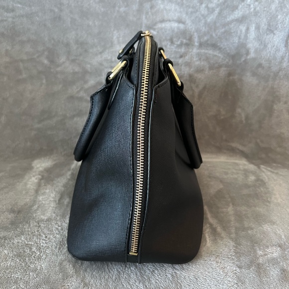 Karl Lagerfeld Paris Dome Black Satchel Purse - Picture 4 of 6